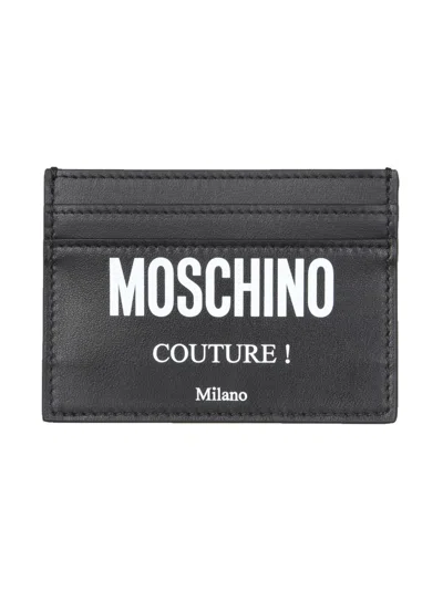 Moschino Couture Card Holder With Logo In Black