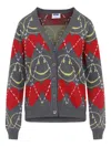 Moschino Couture Cardigan With Smiley In Animal Print