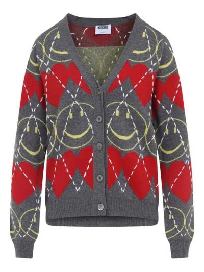 MOSCHINO MOSCHINO COUTURE CARDIGAN WITH SMILEY