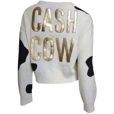 Pre-owned Moschino Couture Cash Cow Appliqued Cashmere Sweater In Gray