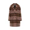 Moschino Double-breasted Plaid Coat With Warm Acrylic Blend In Multi