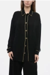 Moschino Couture Chiffon Blouse With Jewel Buttons
