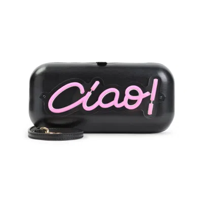 Moschino Embellished Clutch Bag In Black