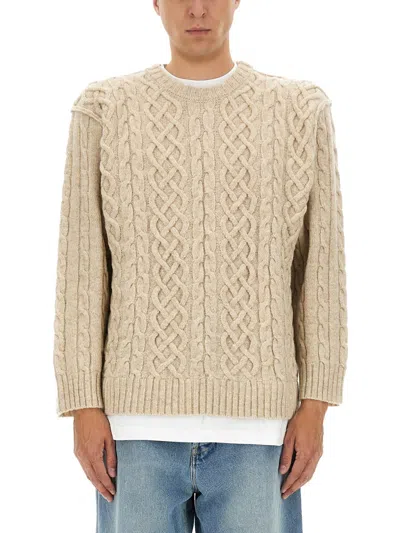 Moschino Couture Classic Crewneck Sweater For Men In Brown
