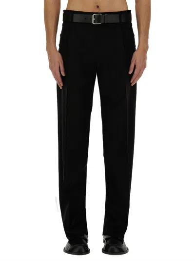 Moschino Couture Classic Regular Fit Wool Pants In Black