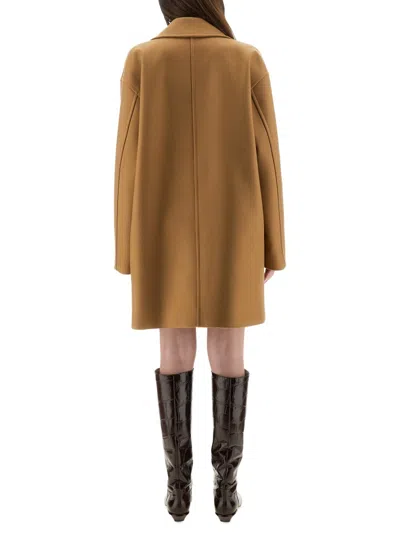 Moschino Couture Coat Woman In Brown