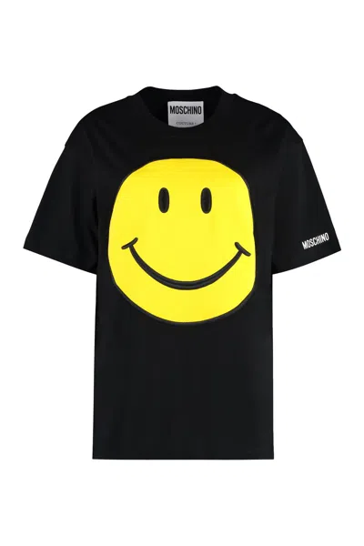 Moschino Couture Cotton Crew-neck T-shirt In Black
