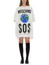 Moschino Cotton Interlock Dress In Neutral