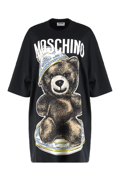 Moschino Couture Cotton Mini-dress In Black