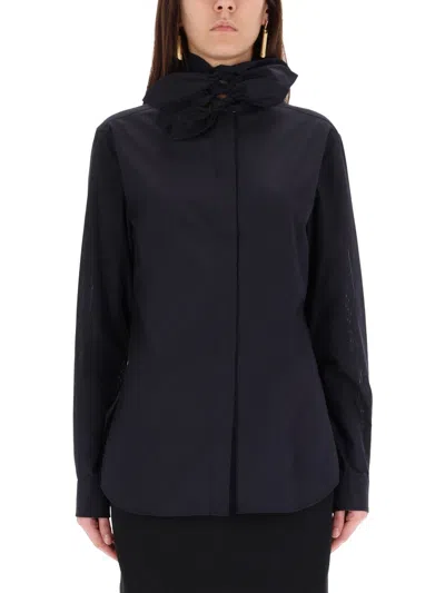 Moschino Couture Cotton Poplin Jacquard Shirt In Black