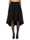 Moschino High-waisted Midi Flared Skirt With Belt Loops In Black