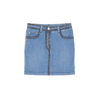 Moschino Couture Couture Cotton Denim Skirt In Blue