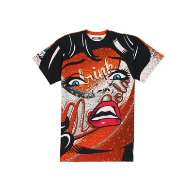 Moschino Couture Couture Printed Cotton Mini Dress In Red