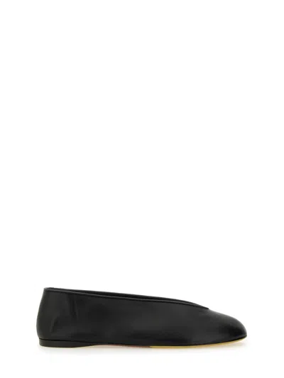 Moschino Smooth Lambskin Slip-on Mules With Minimalist Design In Multi