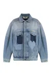 Moschino Patchwork Denim Jacket In Blue