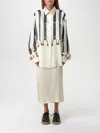 Moschino Shirt In Satin Suspenders Print In Bunt