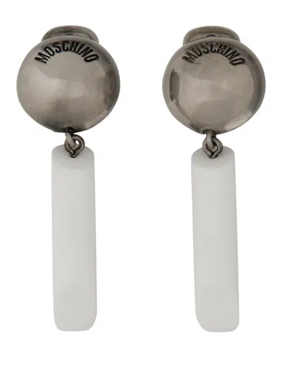 Moschino Couture Earrings Logo In Multi
