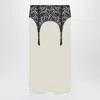 Moschino Ivory Midi Skirt With Illusion Lace Print In White