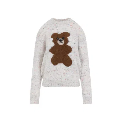 Moschino Couture Fantasia Avorio Bear Sweater In Multi