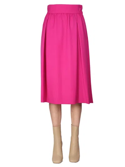 Moschino Couture Flared Midi Skirt In Purple