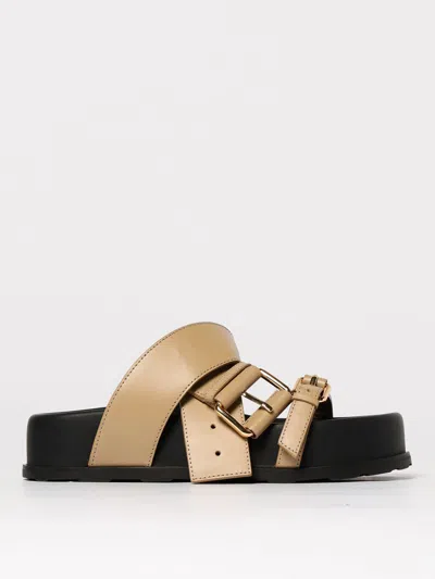 Moschino Flat Sandals  Couture Woman Color Beige