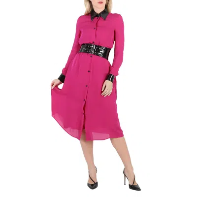 Moschino Couture Fuchsia Silk Dress, Brand Size 38 (us Size 4) In Pink