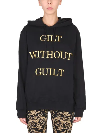 Moschino Couture Gilt Without Guilt Sweatshirt In Black