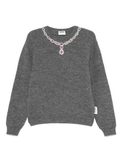 Moschino Couture Grey Acrylic Alpaca Wool Knit In Gray