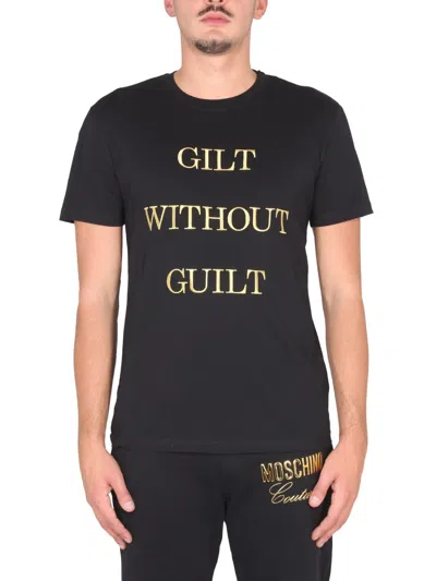 Moschino Couture Guilt Without Guilt T-shirt In Brown