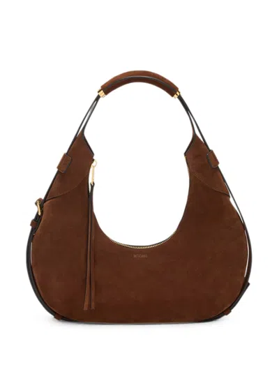 Moschino Couture Handle Me Leather Shoulder Bag In Brown