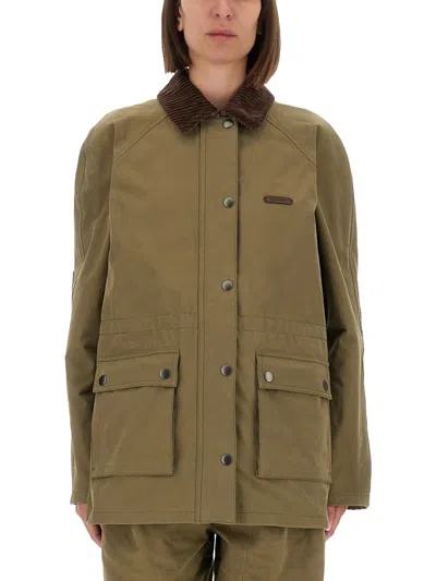 Moschino Couture Heavy Cotton Jacket In Green