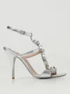 MOSCHINO COUTURE HEELED SANDALS MOSCHINO COUTURE WOMAN COLOR SILVER,F50486061