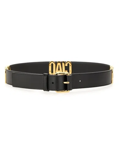 Moschino Couture "hello" Belt In Black