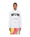 Moschino Logo-print Cotton Hoodie In White