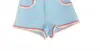 Moschino Couture Houndstooth Shorts In Blue In Blue
