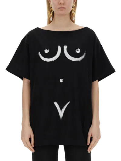 MOSCHINO MOSCHINO COUTURE INTERLOCK BODY PRINT T-SHIRT
