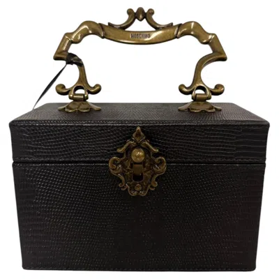Pre-owned Moschino Couture, Jeremy Scott, Black, Box Purse, W/ Bronze, Antique Hardware