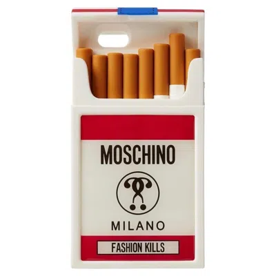 Pre-owned Moschino Couture Jeremy Scott, Cigarette Case Packet, Fashion Kills, Iphone 6/6s In Beige