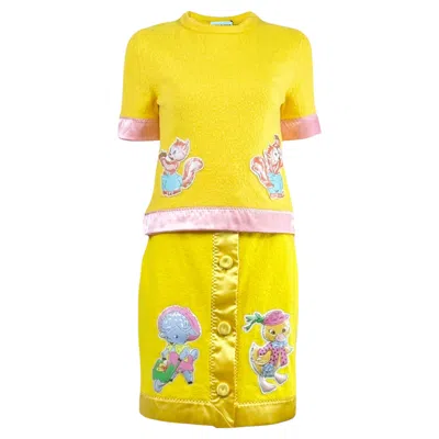 Pre-owned Moschino Couture Jeremy Scott Spring 2022 Yellow Pink Ensemble