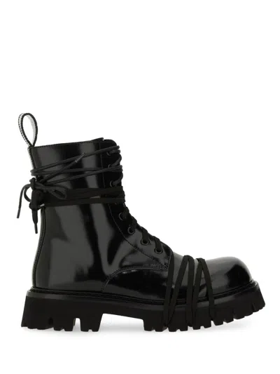 MOSCHINO MOSCHINO COUTURE LACE UP COMBAT BOOTS