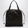 Moschino Large Brown Nappa Handbag With Woven Handle
