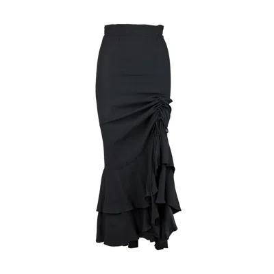 Moschino Couture Layered Ruched Long Skirt - '90s In Black