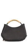 Moschino Curved-handle Leather Tote Bag In Black