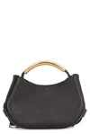 Moschino Leather With Gold-tone Handle Shoulder Bag In Pattern