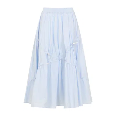 Moschino Couture Light Blue Cotton Midi Skirt