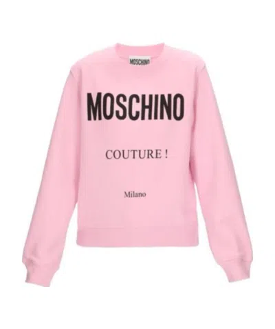 Moschino Couture Logo-print Sweatshirt In Pink