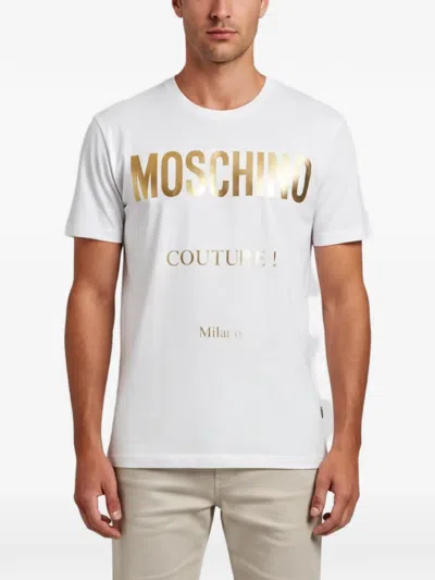 Pre-owned Moschino Couture Logo-print T-shirt In White