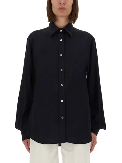 Moschino Couture Long-sleeve Tailored Shirt In Soft Cotton Fabric In Black