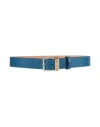 Moschino Couture Man Belt Blue Size 32 Soft Leather