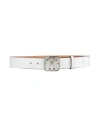 Moschino Couture Man Belt White Size 38 Leather In White